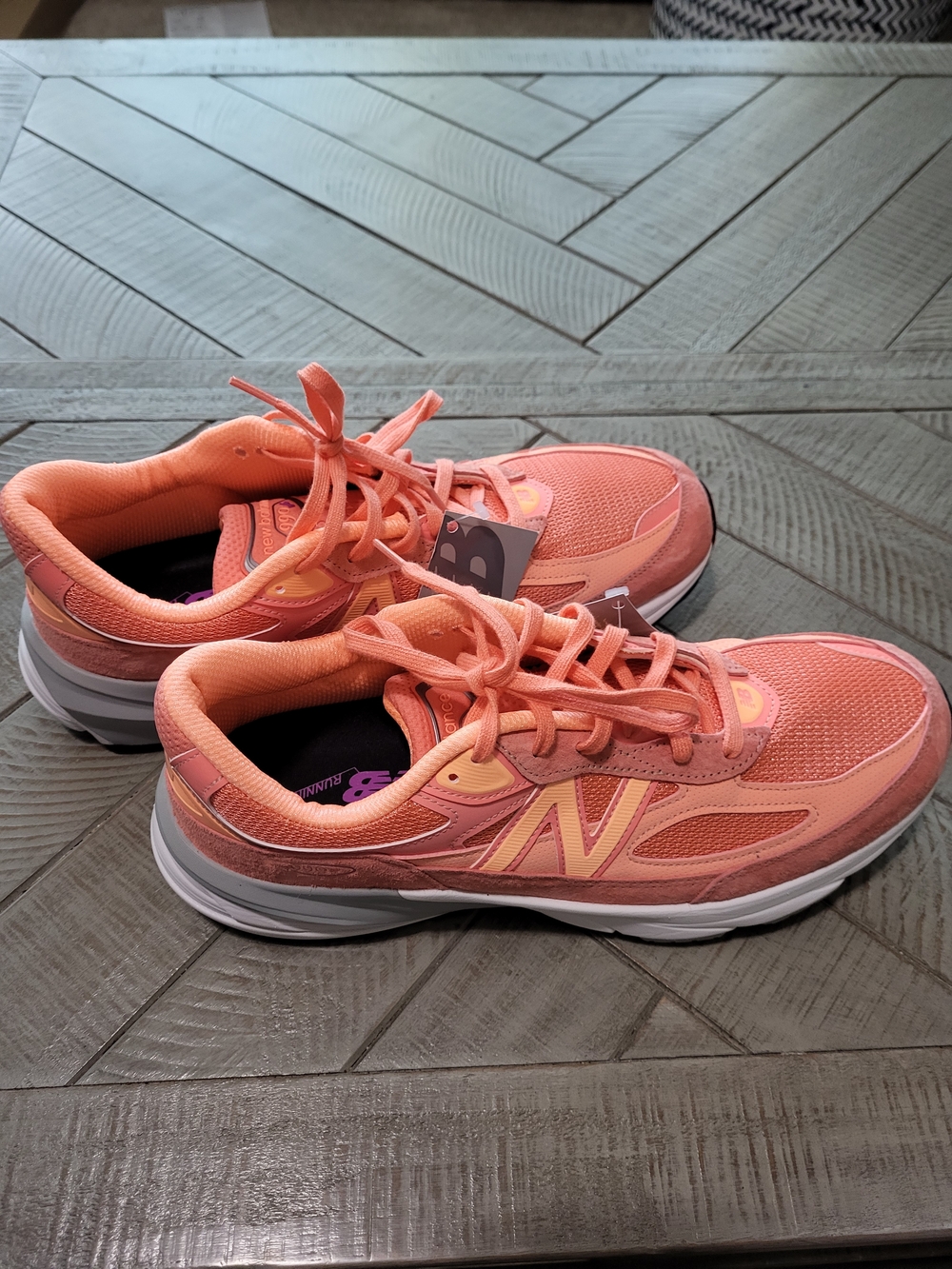 New Balance Men's 990v6 Athletic Sneakers Coral Peach Made In USA - Picture 9 of 9